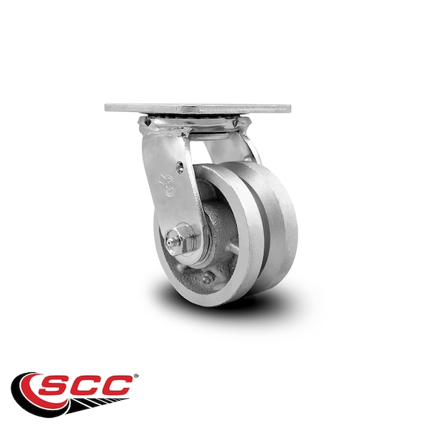 4 Inch V Groove Semi Steel Wheel Swivel Caster With Roller Bearing SCC